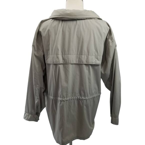 Totes Jacket Light Gray Many Pockets Self Storing Hood Adj Waist Like New! XL - Picture 3 of 8